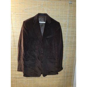 Club Room Macys 42L Men Sport Coat Corduroy 2 Button Brown Cotton Polyester B403